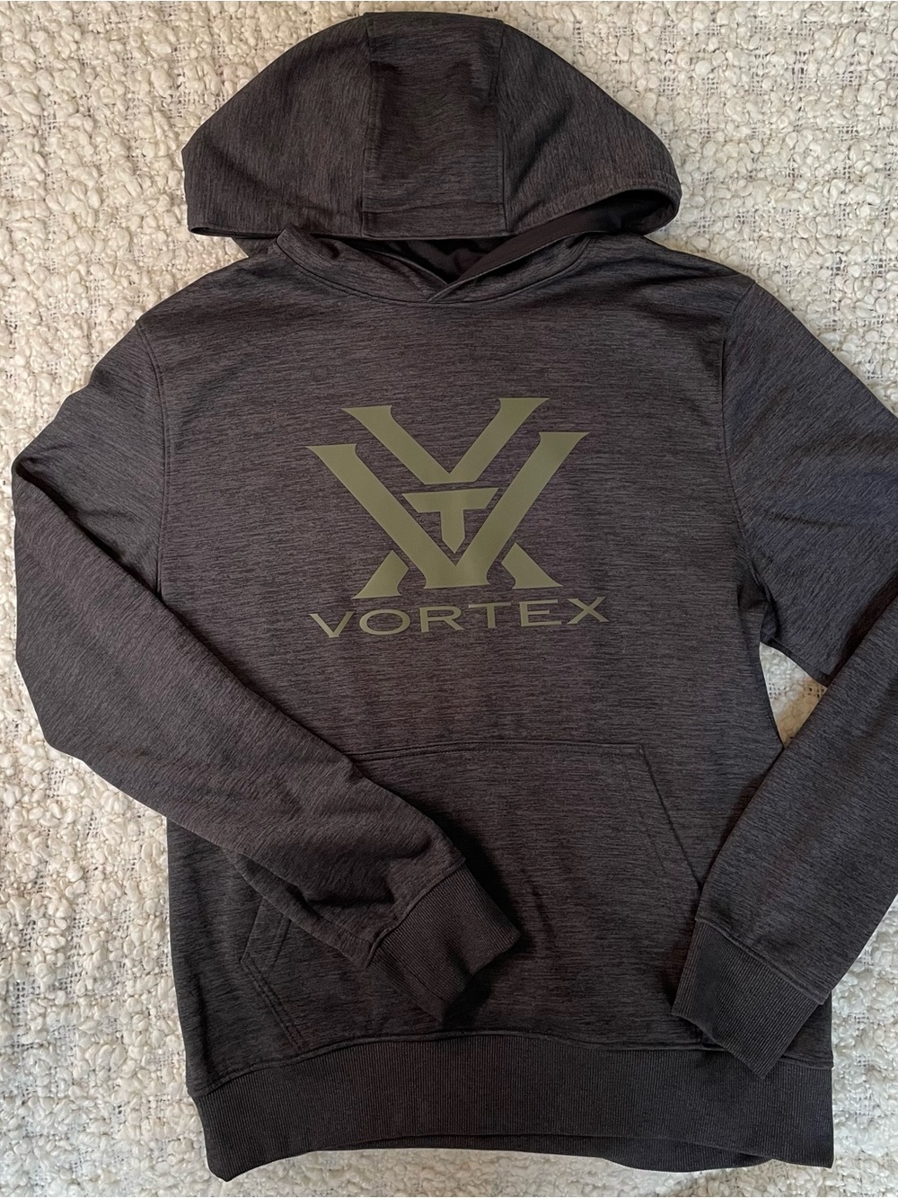 Vortex Men's Dark Gray Logo Hoodie